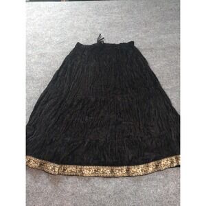 PETALS India Arts Black Women's Skirt (100% Viscose ) Free Size